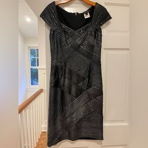 Tadashi Shoji Gun Metal Gray Cocktail dress. Size Medium